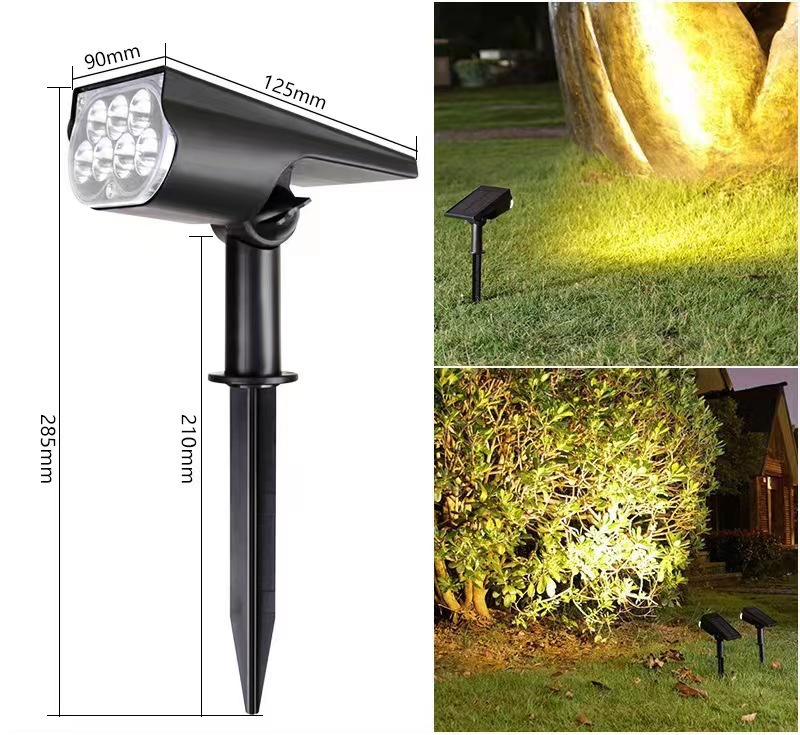 Solar-powered outdoor spotlight, waterproof IP65 wireless wall light