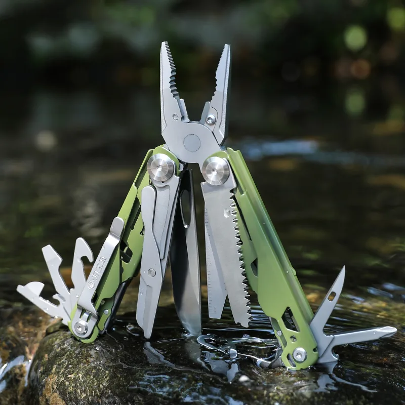 19-in-1 D2 Steel Folding Knife with Scissors, Compact Survival Tool Kit