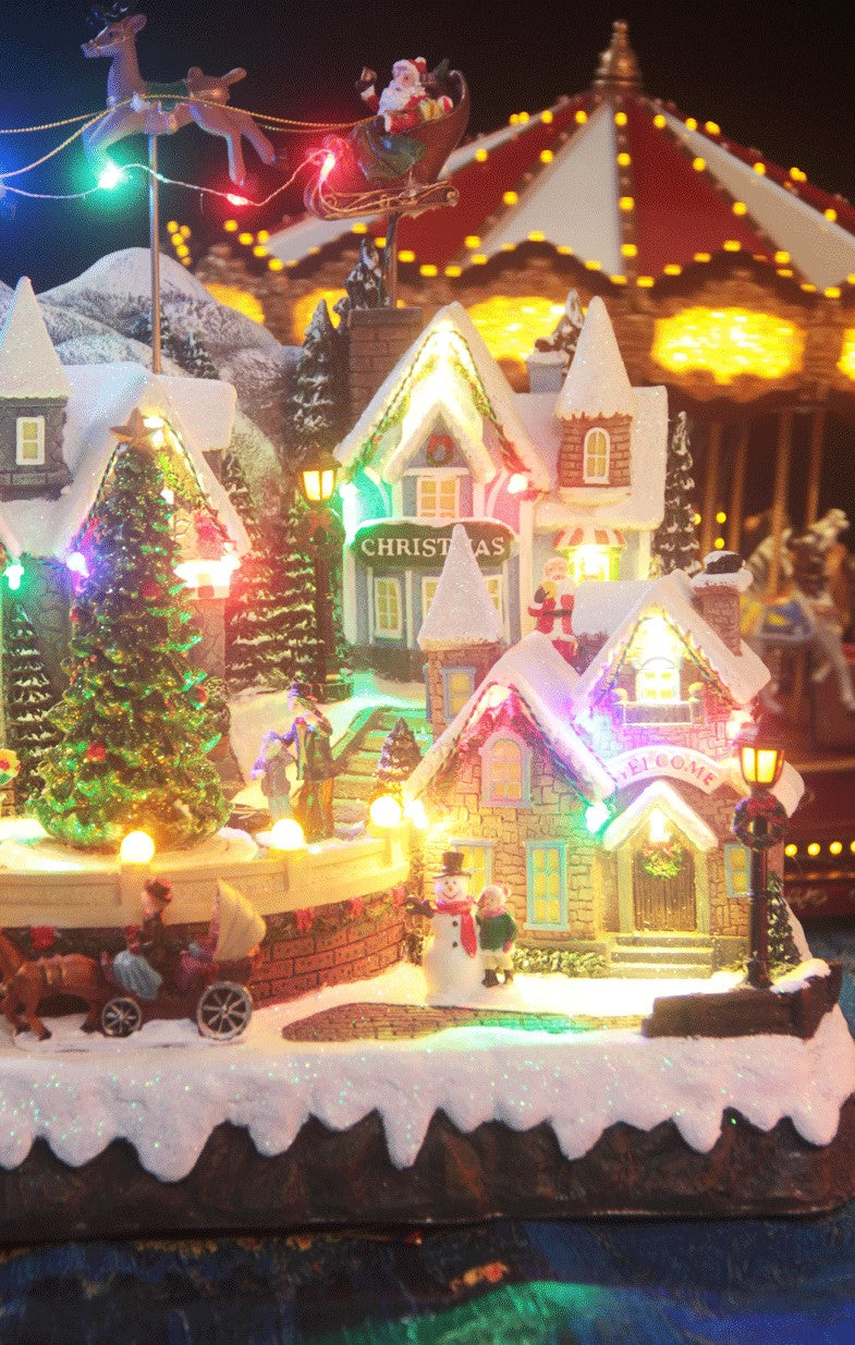 🎅Train Old Man Music Box Christmas Gift Elderly Decoration Mountain Lantern Collection