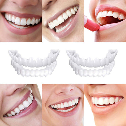 😁 Universal Fake Teeth – All-Age Use, For Eating/Whitening, Covers Gaps/Cavities! ✨