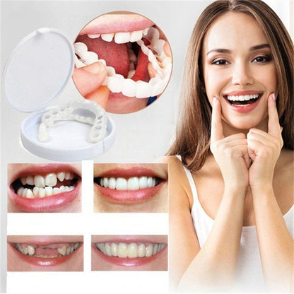😁 Universal Fake Teeth – All-Age Use, For Eating/Whitening, Covers Gaps/Cavities! ✨