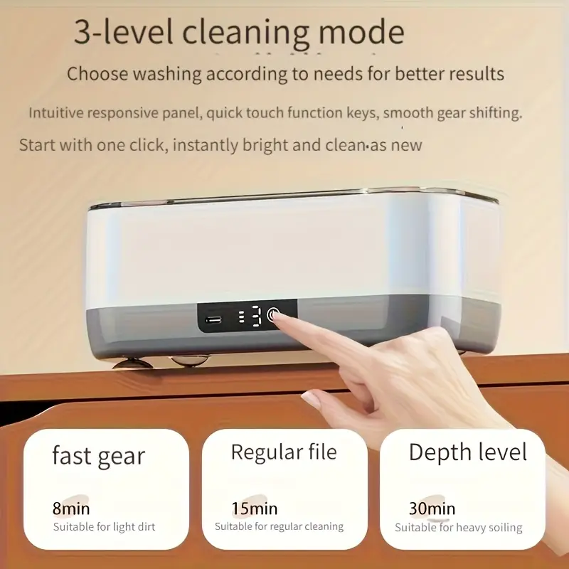 Sonic high-frequency vibration cleaner, USB rechargeable with digital display