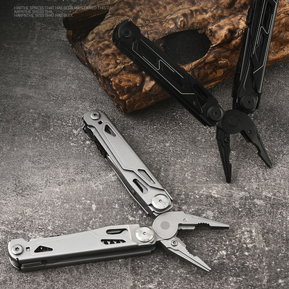 19-in-1 D2 Steel Folding Knife with Scissors, Compact Survival Tool Kit