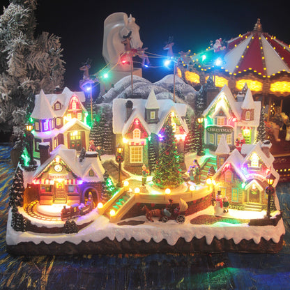 🎅Train Old Man Music Box Christmas Gift Elderly Decoration Mountain Lantern Collection