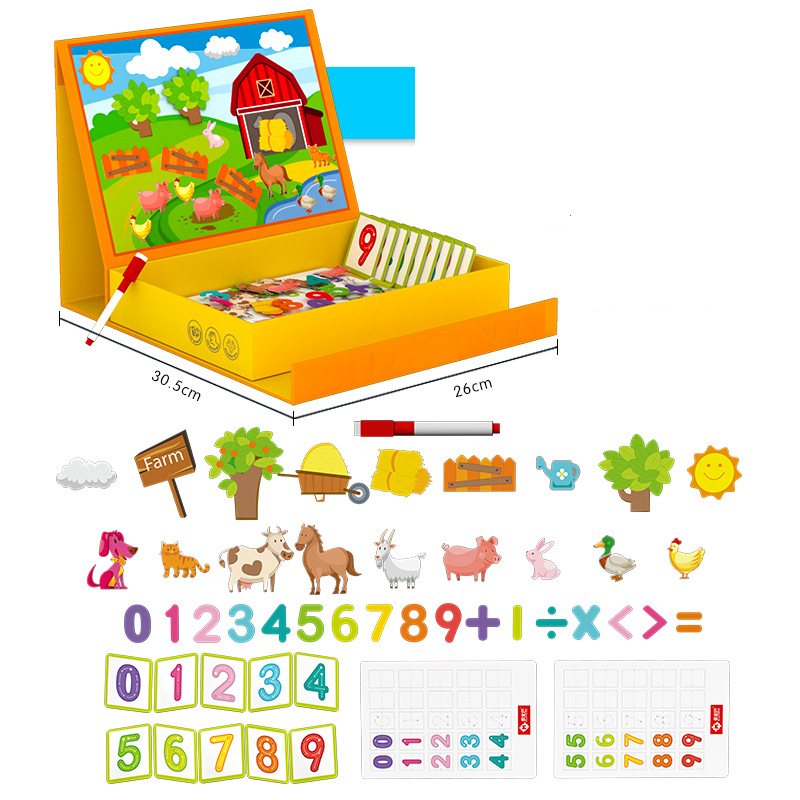 ✨HOT SALE 49% OFF💫Magnetic Puzzles Face Dress Up Travel Game Double Side Preschool Educational Learning Toy for Kids