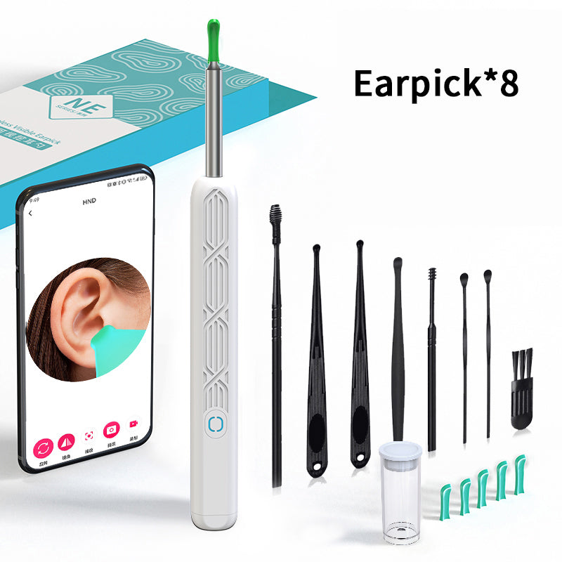 🔥Clean Earwax-Wi-Fi Visible Wax Removal Spoon, USB 1296P HD Load Otoscope