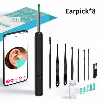 🔥Clean Earwax-Wi-Fi Visible Wax Removal Spoon, USB 1296P HD Load Otoscope
