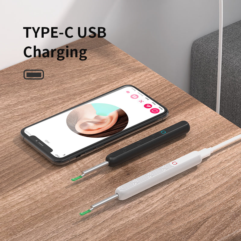 🔥Clean Earwax-Wi-Fi Visible Wax Removal Spoon, USB 1296P HD Load Otoscope