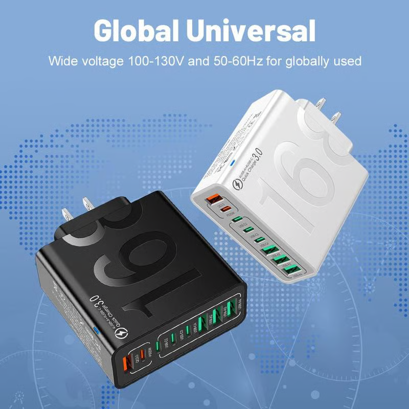 8-Port Fast Charging USB Hub 4 USB-CFallFreshness& 4 USB-A Portable Smart Charger