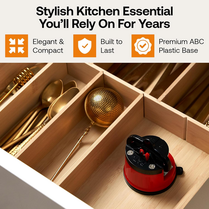 Hands-Free Knife Sharpener - Easy-to-use knife sharpening tool with suction cup base and 20-degree preset angle