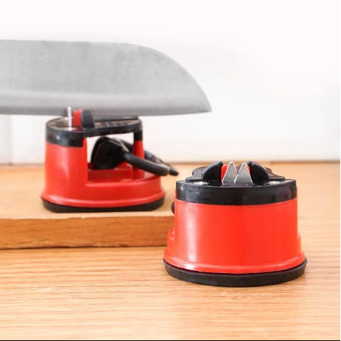 Hands-Free Knife Sharpener - Easy-to-use knife sharpening tool with suction cup base and 20-degree preset angle