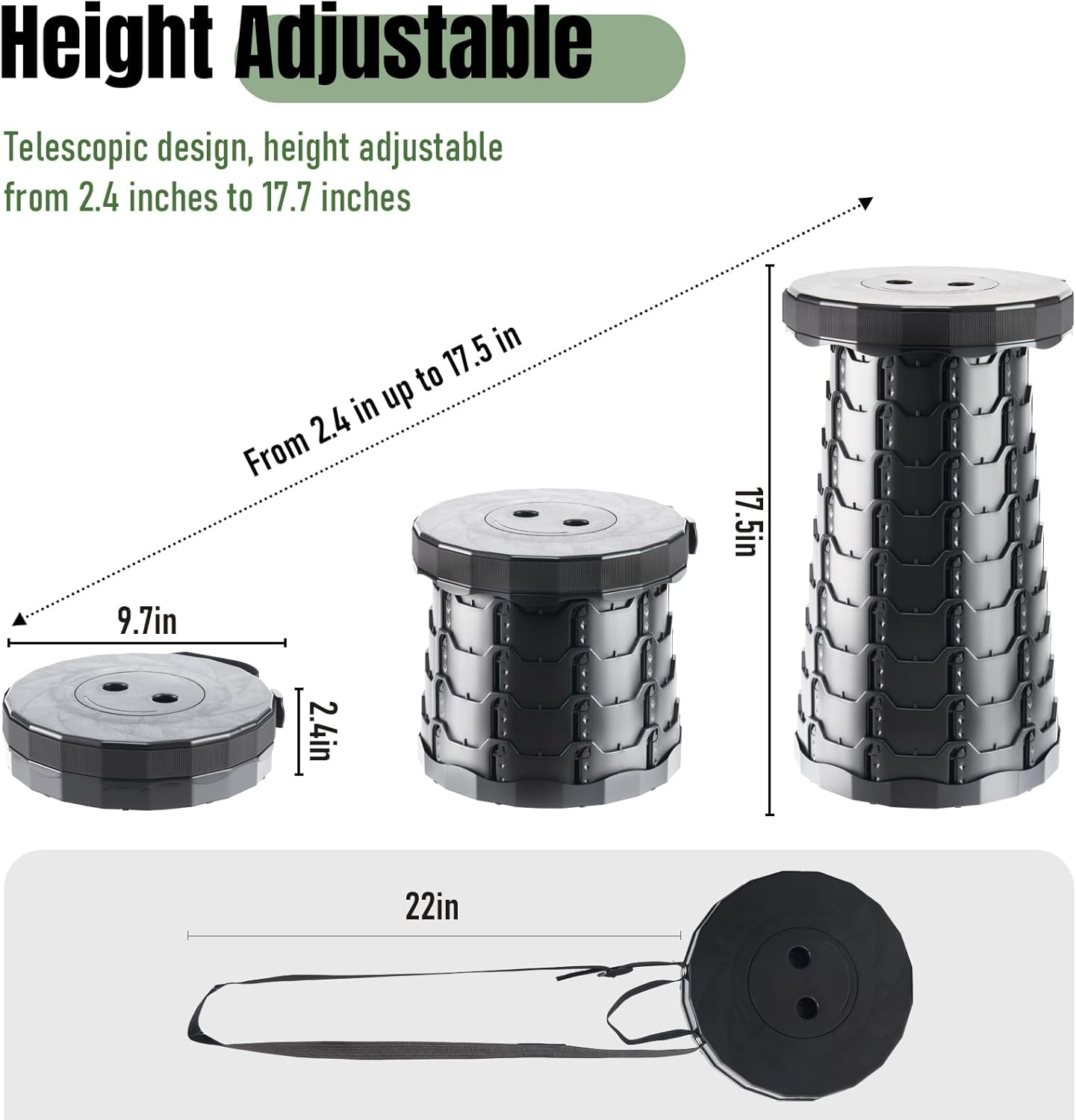 Upgraded folding stool thickened portable folding stool telescopic stool