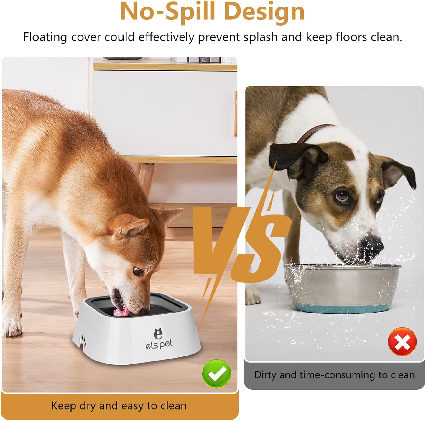 Pet Spill-Proof Slow Feeding Water Bowl