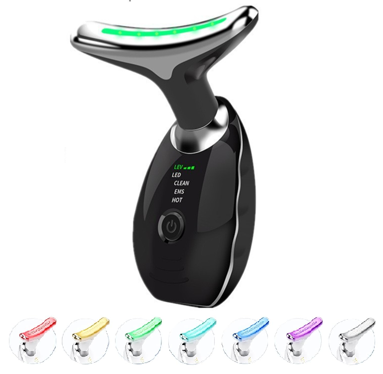 Red light therapy facial and neck massage stick, 7-color LED facial and neck massager