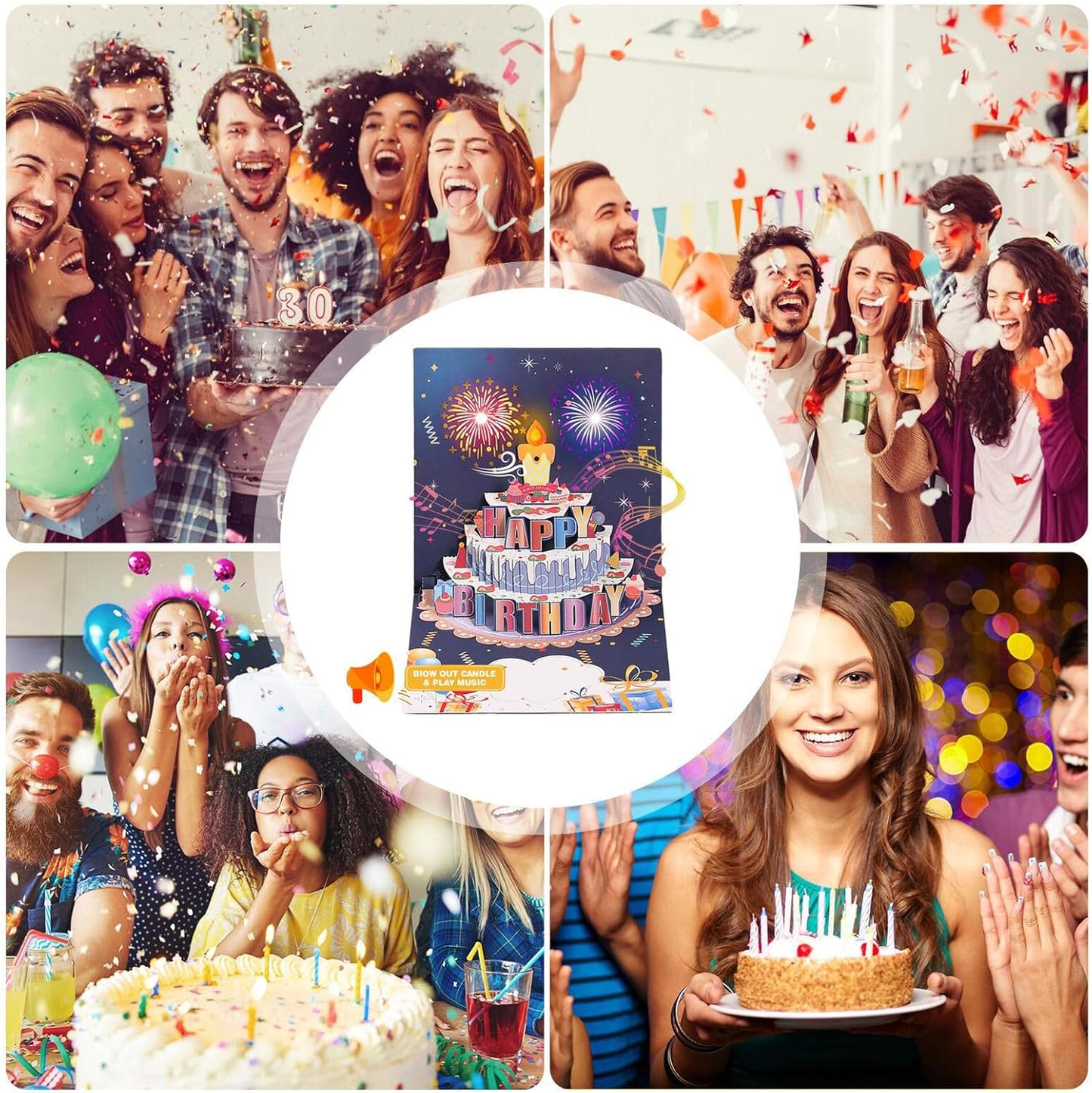 Birthday cards with music and lights, blow-out candles, pop-up birthday cards | Send special birthday cards to him
