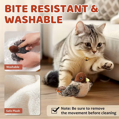 🐱Bird Cat Toy🐦 Plush simulation + touch sound, cats can't let go! 🐾