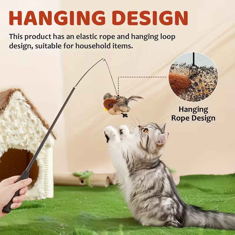 🐱Bird Cat Toy🐦 Plush simulation + touch sound, cats can't let go! 🐾