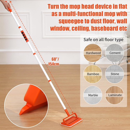 Ceiling fan cleaning and dust removal tool with a 62.5-inch extendable handle