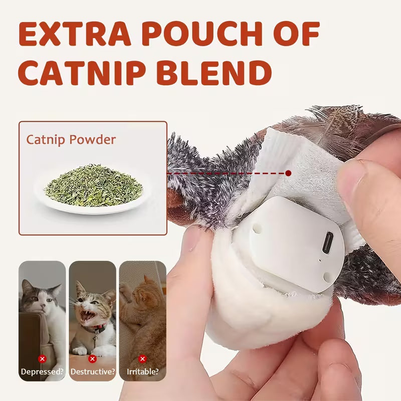 🐱Bird Cat Toy🐦 Plush simulation + touch sound, cats can't let go! 🐾