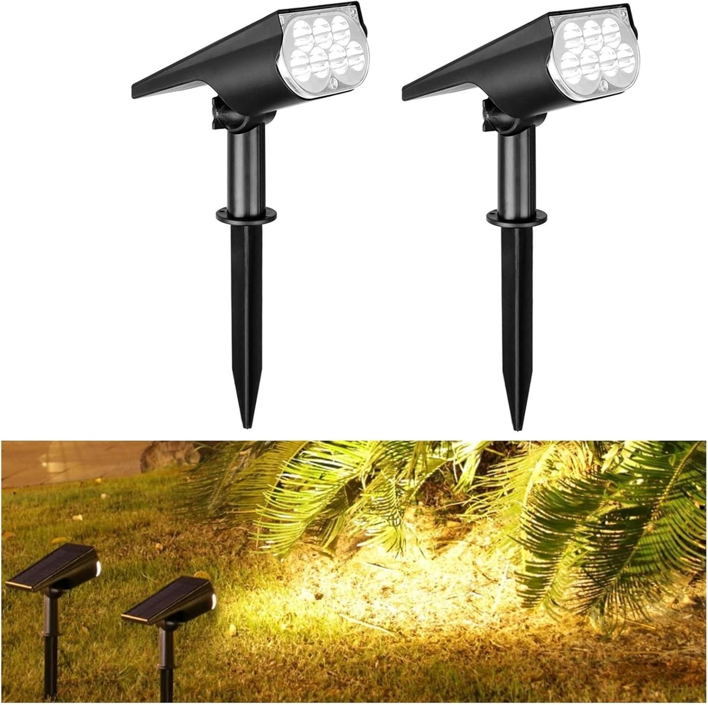 Solar-powered outdoor spotlight, waterproof IP65 wireless wall light