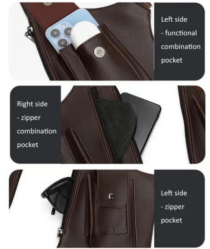 Premium Leather Adjustable Underarm Shoulder Bag for Men & Women