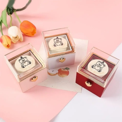 Bear Birthday Cake Flip Ring Box, Surprise Pop-up Gift Box