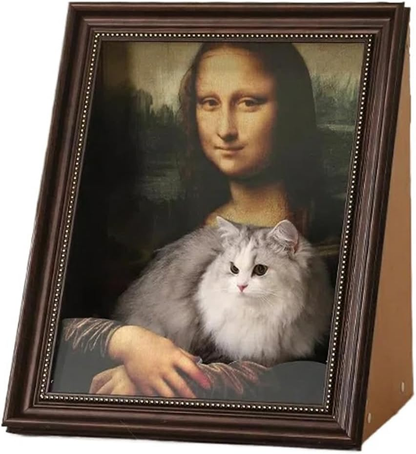 This 3D Mona Lisa Painting Cat Bed Will Turn Your Feline Friend Into a Masterpiece