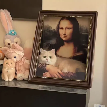 This 3D Mona Lisa Painting Cat Bed Will Turn Your Feline Friend Into a Masterpiece