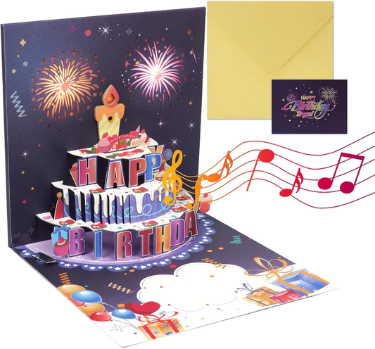 Birthday cards with music and lights, blow-out candles, pop-up birthday cards | Send special birthday cards to him