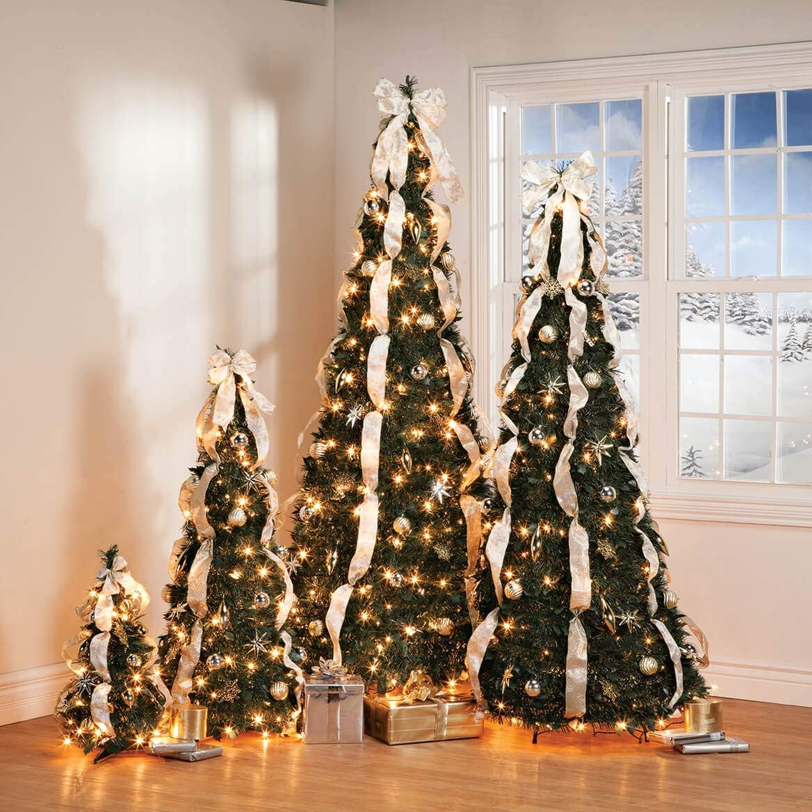 🔔Retractable Christmas tree green leaves 5 feet foldable🎄