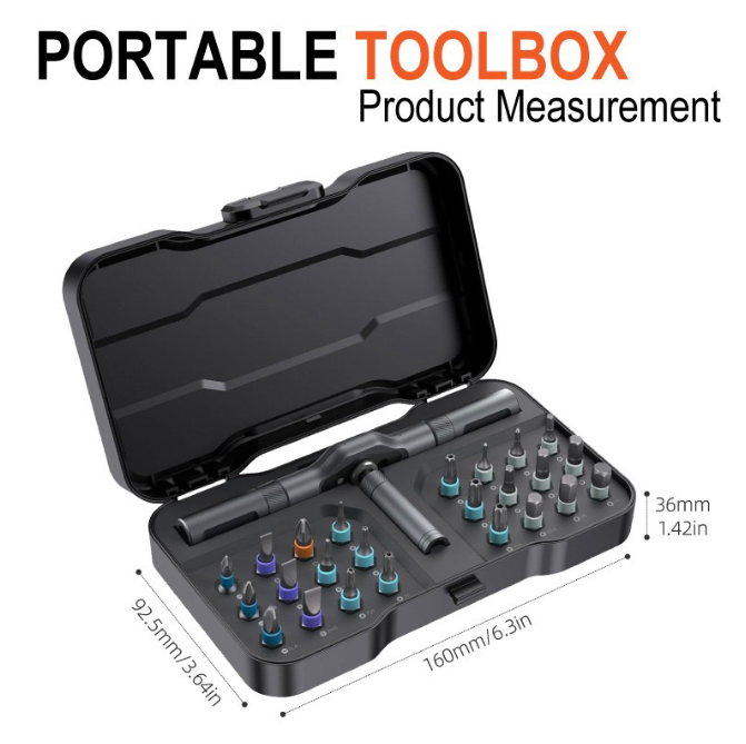 Multi-functional ratchet screwdriver set, 24-in-1 household multi-purpose high-hardness tool set