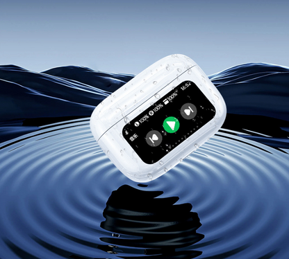 Popular wireless Bluetooth earphones with full-color touchscreen, high-quality sound, and low latency.