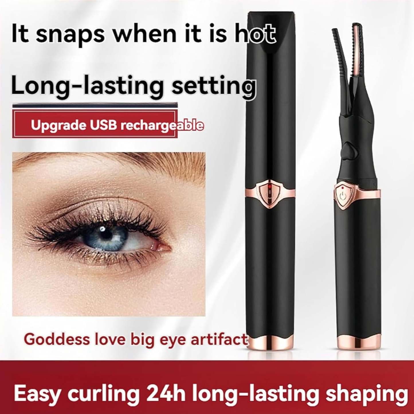 2025 New Mini USB Rechargeable Heated Eyelash Curler