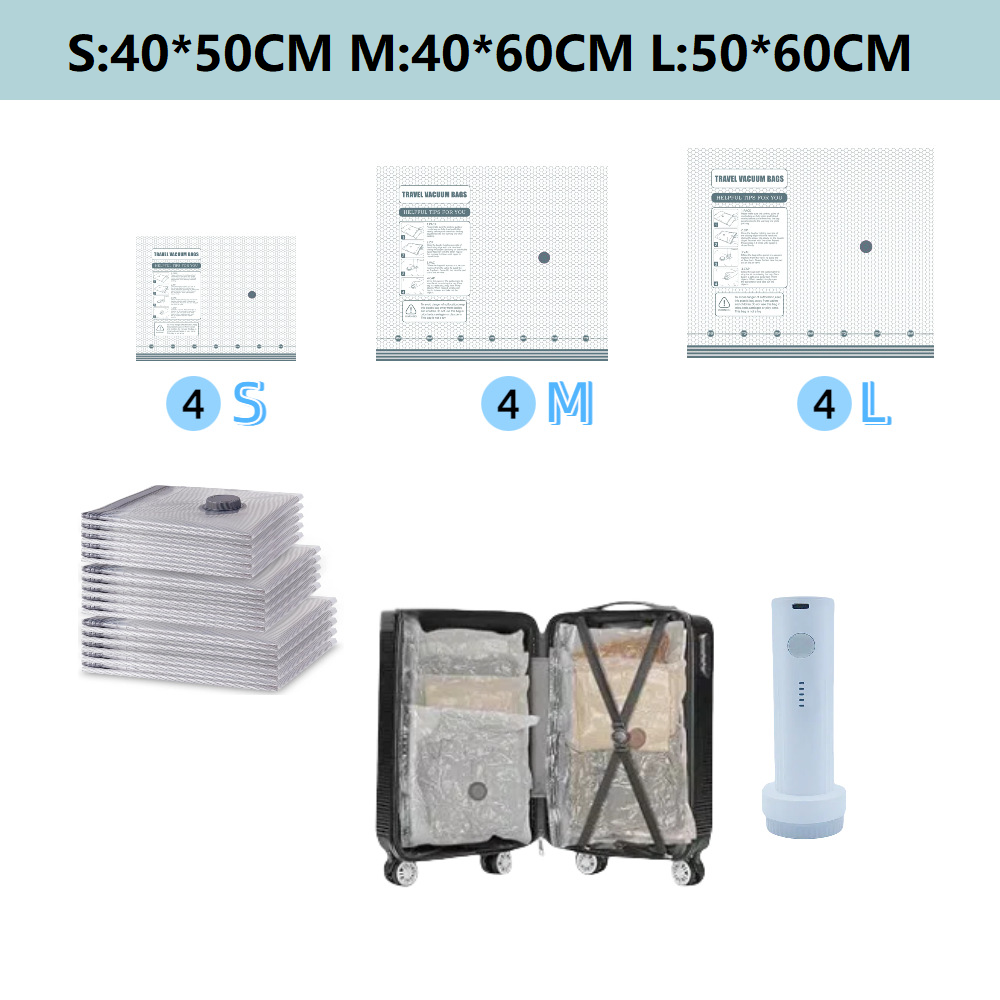 🏆⚡ 50K+ SOLD! Cordless Travel Vacuum Storage Compression Bag