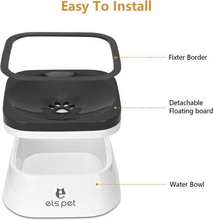 Pet Spill-Proof Slow Feeding Water Bowl
