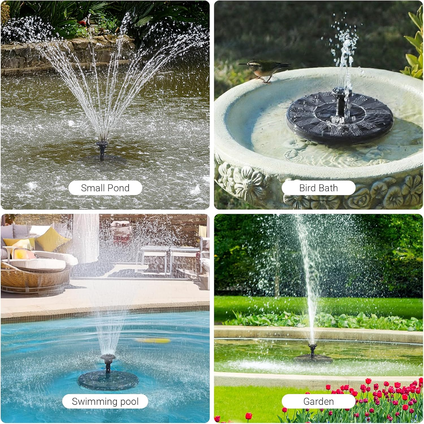 Solar Fountain Outdoor Pool Garden Floating Waterscape Fountain Pump