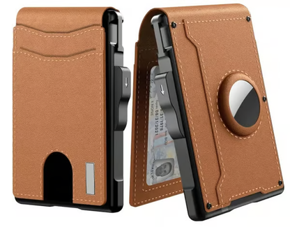 🔥Wallet for Men - with Pop Up Aluminum Case Money Clip Slim Leather Slots Credit Card Holder RFID Blocking Bifold Minimalist Wallet 8 Reviews