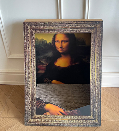 This 3D Mona Lisa Painting Cat Bed Will Turn Your Feline Friend Into a Masterpiece