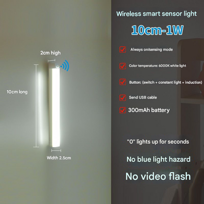 Ultra-thin intelligent human body sensing LED light long magnetic self-adhesive wardrobe light strip rechargeable wine cabinet cabinet light strip